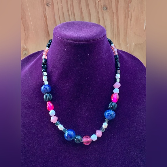 LGBTQ & Pride Rainbow Chunky Necklace from Recycled Materials - Picture 7 of 8